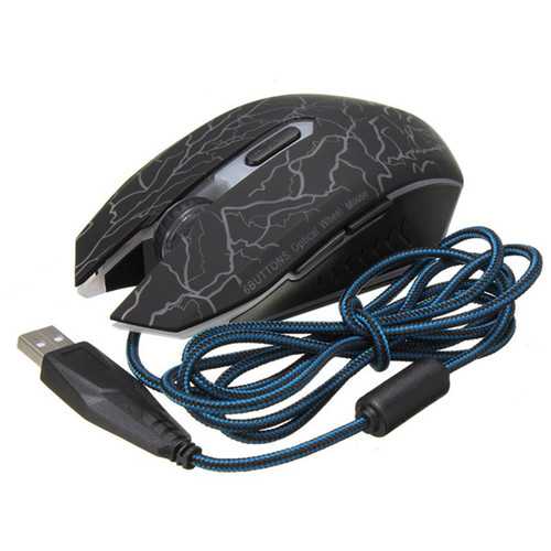 7 LED Colorful Optical 2400DPI 6 Buttons USB Wired Gaming Mouse