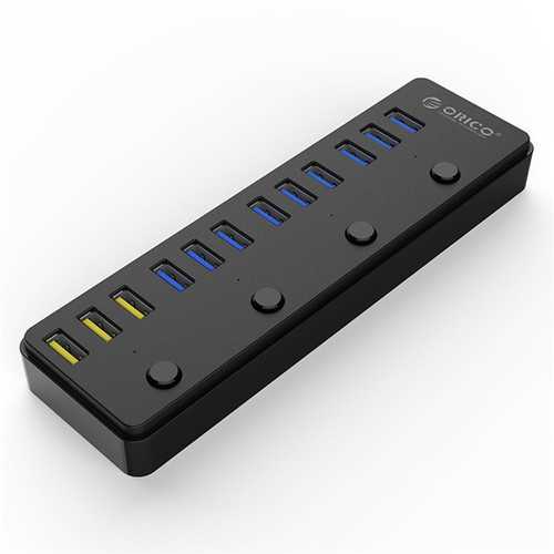 Original ORICO P12-U3 60W 12 Ports USB 3.0 Hub Including 3 BC1.2 Charging Port