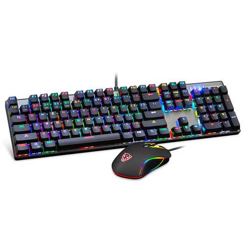 Original Motospeed CK888 NKRO Blue Switch 104Key Mechanical Gaming Keyboard and Mouse Combo