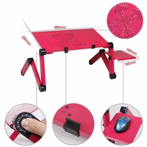 Portable Adjustable Foldable Laptop Notebook PC Desk Table Vented Stand Bed Tray