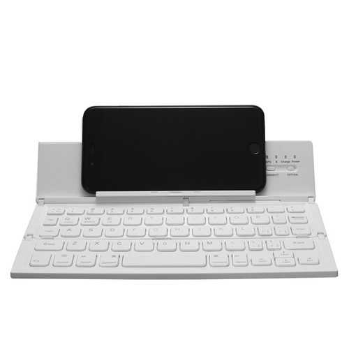 Universal Antiskid Portable Two Segment Folding Bluetooth Keyboard With Bracket