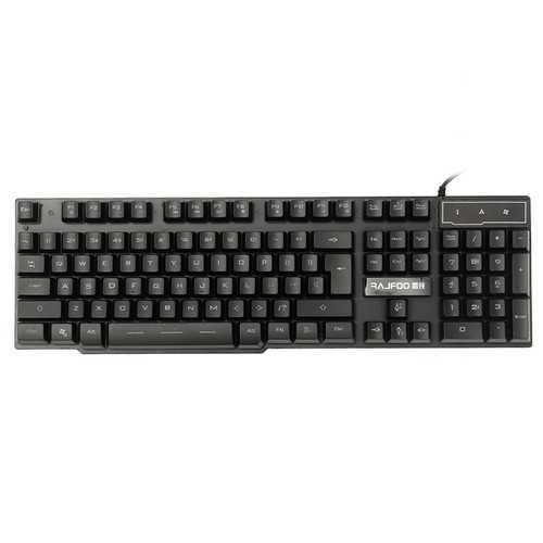 Rajfoo 104 Keys LED Backlight Mechanical Feeling USB Wired Gaming Keyboard