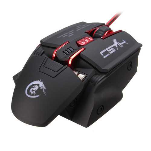 HXSJ X200 7 Buttons 4000 DPI LED Backlit Programmable USB Wired Optical Gaming Mouse