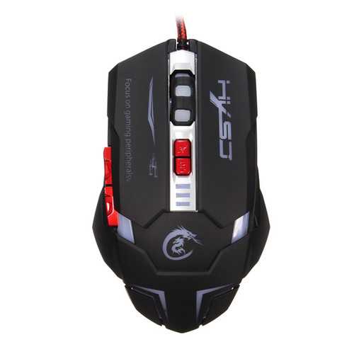 HXSJ H600 3200DPI 7 Buttons LED Backlit Wired USB Optical Gaming Mouse