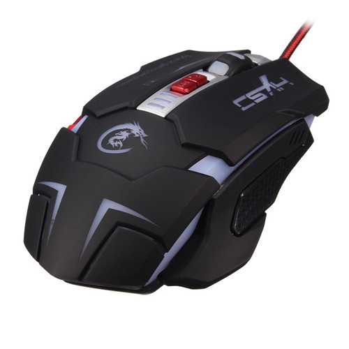 HXSJ H600 3200DPI 7 Buttons LED Backlit Wired USB Optical Gaming Mouse