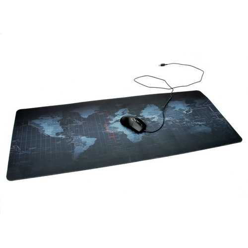 900x400x3mm Oversized Thicker Non-slip Bottom World Map Mouse Pad Mat For Laptop Computer