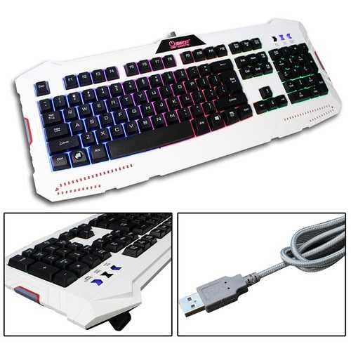 HXSJ X10 104 Keys USB Wired Rainbow Backlight Gaming Keyboard For PC Computer Laptop