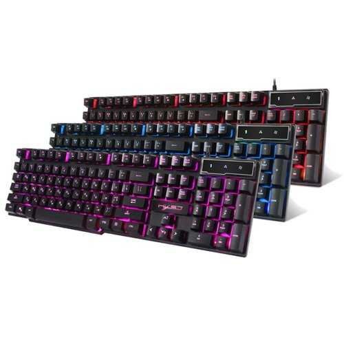 HXSJ R8 Russian English Dual Layout 104 Keys USB Wired Backlit Gaming Keyboard