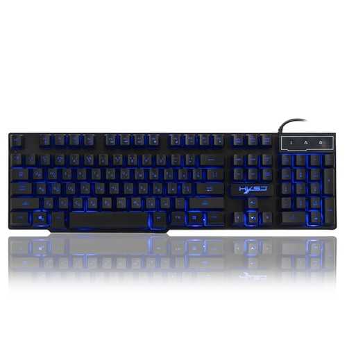 HXSJ R8 Russian English Dual Layout 104 Keys USB Wired Backlit Gaming Keyboard