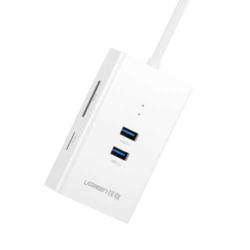 UGreen Multi-Function 2 USB 3.0 Ports Hub with RJ45 Gigabit Ethernet Port and TF SD Card Reader