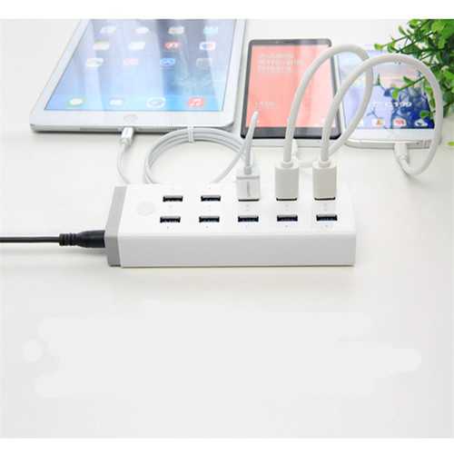 Ugreen CR117 High Speed USB 3.0 10 Ports Hub With 12V 4A Power Adapter USB Splitter for Laptop PC