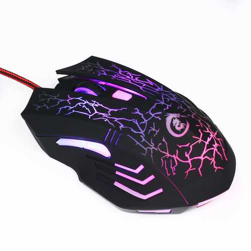 3200DPI 6 Buttons Optical Colorful Light USB Wired Gaming Mouse