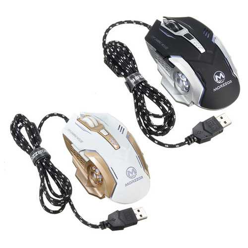 3200DPI Adjustable 6 Buttons Wired LED Optical Macro Programmable Gaming Mouse for PC Laptop