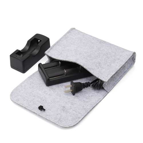 17*12.5*4cm Mini Portable Gray Wool Felt Storage Bag Pouch for Mouse Charger