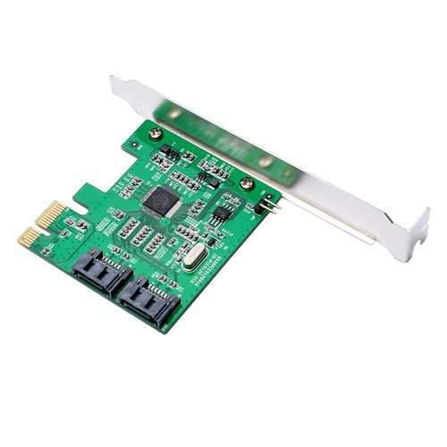 IOCREST IO-PCE9120-2I PCI-E to 2 SATA 3.0 Expansion Card SSD Boot 4TB for Desktop