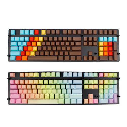 108 Key PBT OEM Profile Rainbow / 1976 Blank Keycaps For MX Switches Mechanical Keyboard