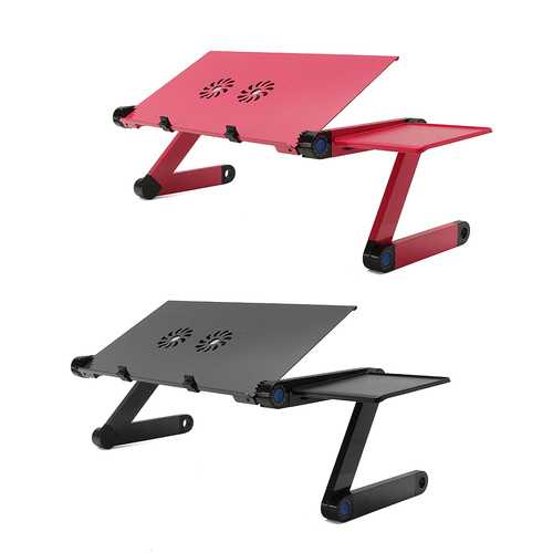 Aluminum Alloy 360 Degree Adjustable Folding Computer Laptop Desk with Cooling Fans