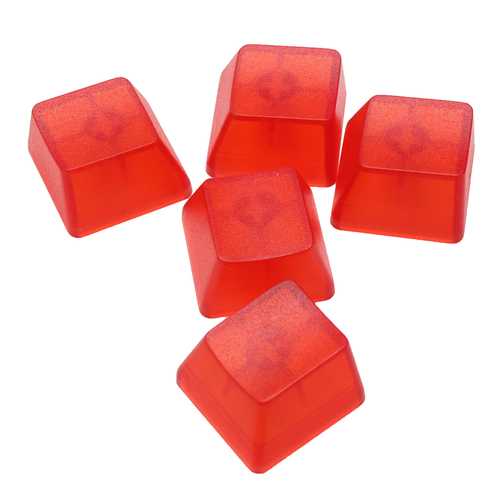 5PCs Transparent Keycap Clear All Height Red White for Mechanical Keyboard R1 R2 R3 R4