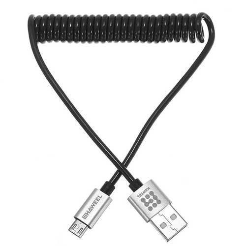 HAWEEL USB 2.0 To Micro USB Spring Coiled Cable