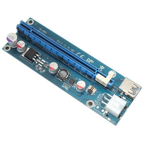 0.6m USB 3.0 PCI-E Express 1x to 16x Extension Cable Extender Riser Card Adapter 6 Pin Power