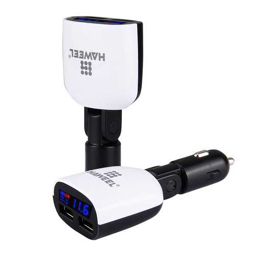 HAWEEL 3.4A 2 Ports USB LED Display Design Car Charger With QC3.0 For iphone7 Samsung S8 Xiaomi 6