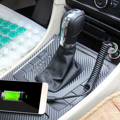 HAWEEL 2.1A USB Type C Flexible Spring Car Charger Cable for Samsung S8 Xiaomi 6 Letv