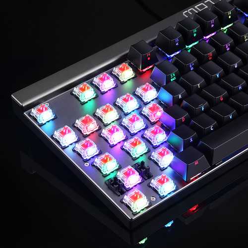 Motospeed CK103 Side Printed 104 Key NKRO RGB Mechanical Gaming Keyboard Blue Red Outemu Switch