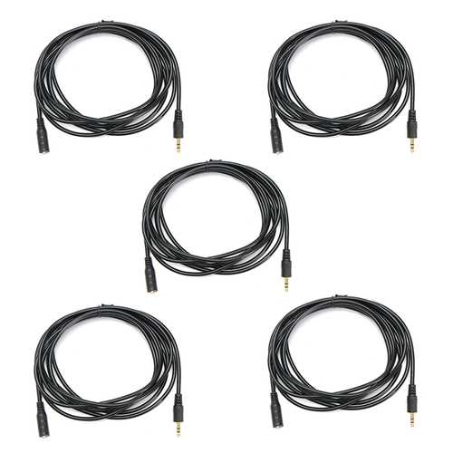 5pz 10 FT 3.5mm Stereo Cavo Audio Maschio a Femmina Estensione Cables Per CUFFIE