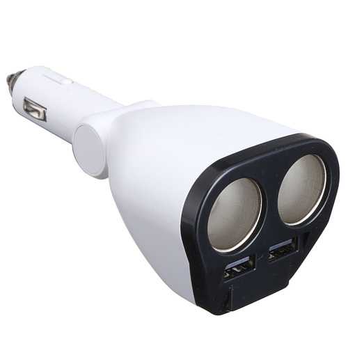 12V 2.4A Cigarette Lighter Dual USB 2 Way Car Socket Power Charger Adapter for Cell Phone