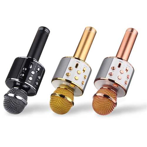 Wireless Mini Portable WS-858 Karaoke Microphone Bluetooth USB Speaker Outdoor