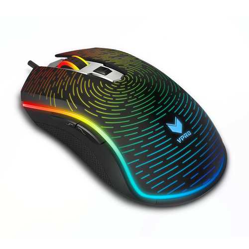 Rapoo V25S Starry Sky Version 7000DPI DIY RGB Backlit Optical Gaming Mouse USB Wired Mouse