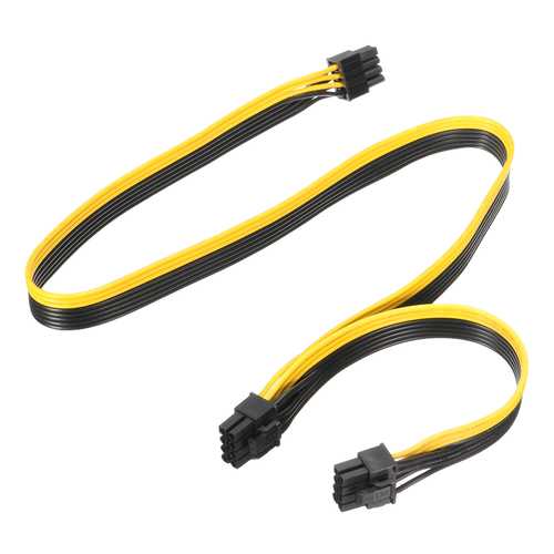 63cm 18AWG 8Pin Male to Dual 8Pin(6+2) Male Video Graphics Card PCI-E Power Cable