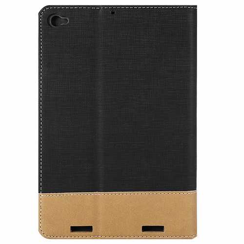 Canvas Grain PU Protective Case for Xiaomi Mi Pad 3 - BLACK AND BROWN