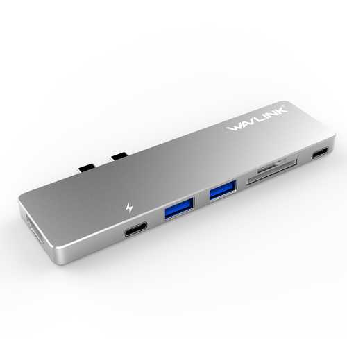 Wavlink WS-UHP3405M Dual Thunderbolt 3 to USB HDMI Card Reader PD Charging Mini Dock for Macbook Pro