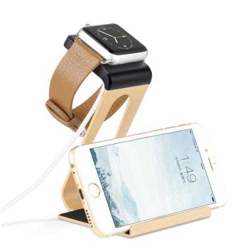 2 in 1 Multi-function Charging Holder Aluminum Alloy Phone Stand for iPhone iPad iwatch Xiaomi