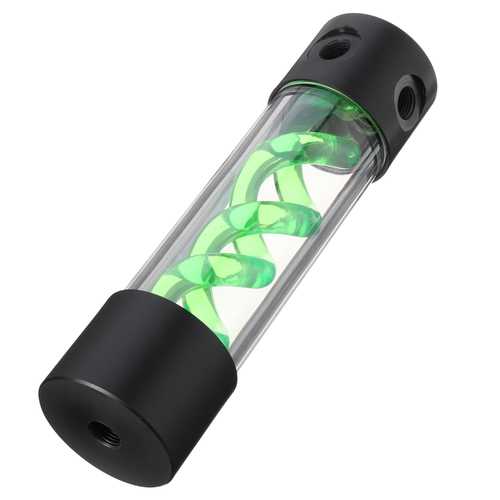 G1/4 Green Computer Cylinder T-Virus Double Helix Suspension Water Cooling Tank