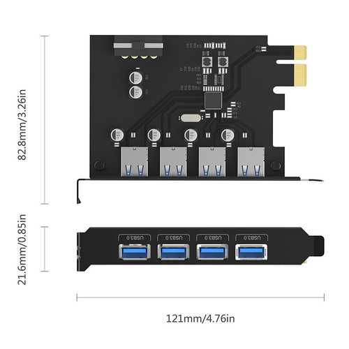 Orico PME-4U 4-Port USB3.0 PCI-E Expansion Adapter Card