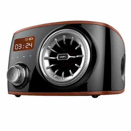 Retro Bluetooth 4.0 Speaker With Smart Alarm Clock And With FM Radio Support TF Card