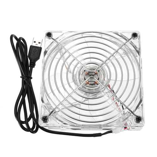 120mm Blue LED Light USB PC Computer Case Cooling Fan Cooler Heat Sink