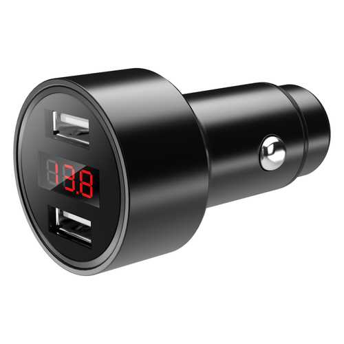 POFAN Universal Car Charger 5V 3.1A LED Screen Dual USB Car Charger for Tablet PC iPhone Samsung