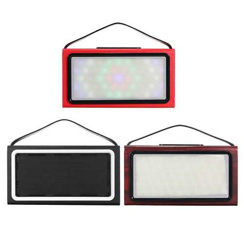 Bluetooth Wireless Retro Style Radio FM LED Light Speaker Support AUX USB TF