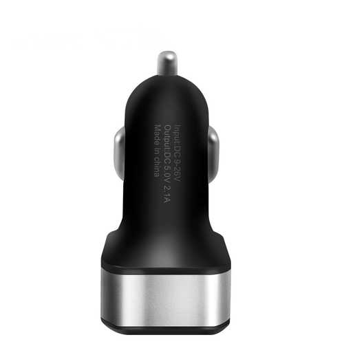 Aluminium Alloy LED Display 5V 2.1A Dual USB Car Charger for Samsung iPhone iPad Tablet