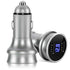 Aluminum 3.1A 2 USB Ports Digital LED Display Car Charger for Samsung Huawei iPhone iPad