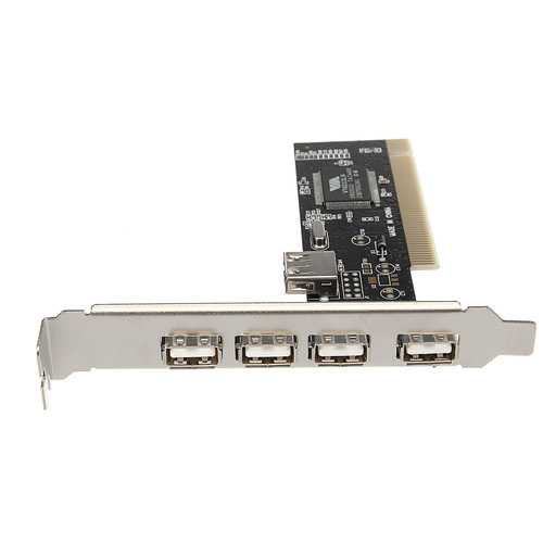 4+1 Port High Speed PCI to USB 2.0 Expansion Hub Card Controller Adaptor Module