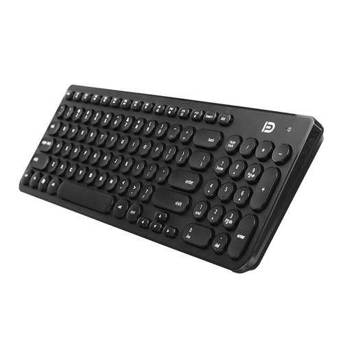 Ultra Silent Thin 2.4GHz Round Keycap Wireless Keyboard and Mouse Set Kit for Desktop Notebook