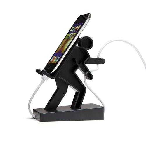 2 in 1 Boris USB Cable Organizer Desktop Phone Holder Stand for iPhone X Samsung S8 Smart Phone