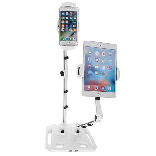 Dual Arms Holder Mount Stand Swivel USB Port For iPad Tablet Mobile Phone Laptop