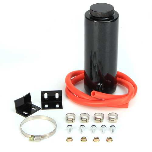 800ml Cylinder Radiator Overflow Reservoir Coolant Tank Black/Blue Aluminum Can