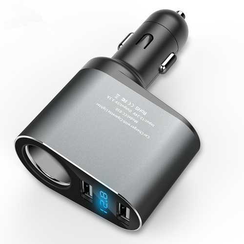 FLOVEME 3.1A LED Display Fast Car Charger With Cigarette Lighter For iPhone X 8 OnePlus 5 Xiaomi 6