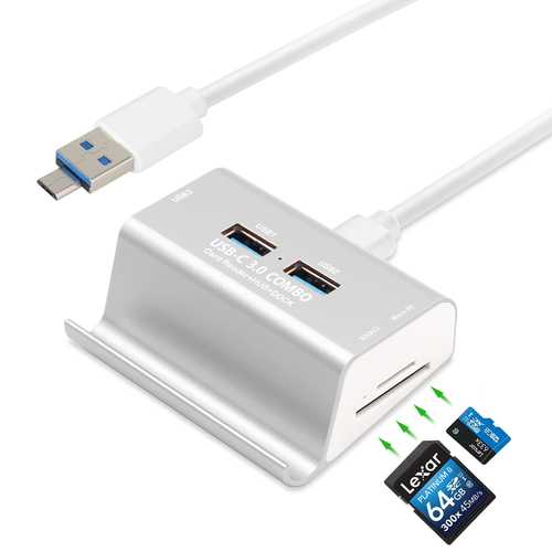 USB3.0 HUB + SD And Micro SD Card Reader High Speed USB3.0 Card Reader COMBO